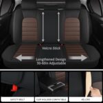 COVER EMPIRE 5 Seat Leather Car Seat Covers Waterproof SUV Truck Black Brown - Image 3