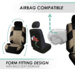 Premium Beige Universal Fit Car Seat Covers | Full Set, Washable, Airbag Safe SUV/Sedan - Image 5
