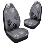 Universal Gray Dog Paw Print Car Seat Covers | Front Seat Protection | All Season Use - Image 3