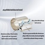 Premium Stainless Steel Exhaust Muffler Clamps, 2-Pack Butt Joint Band Clips 1.5'' & 2'' - Image 3