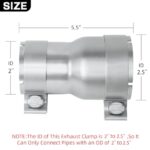 PALOZO 2" to 2.5" Stainless Steel Exhaust Adapter Reducer Pipe - Image 2