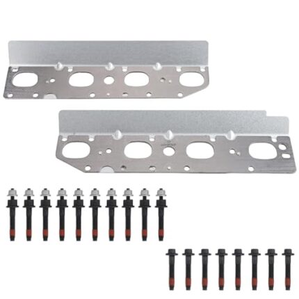 5.7 HEMI Exhaust Manifold Gasket with Bolt Studs and Nuts Set for 5.7L V8 Engines 2009-2020 Dodge Ram 1500 2500 3500 Jeep Charger Grand Cherokee (Complete Left + Right)