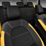 Stylish Leather Car Seat Covers Set: Breathable, Universal, Airbag Safe, Black & Yellow - Image 9