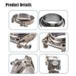 AotoKoop 3.5" Stainless Steel V-Band Clamp Kit Exhaust Turbo Flange - Image 6