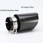 Carbon Fiber Exhaust Tip 2.5 to 3.5 Gloss Black Muffler Tip - Image 6