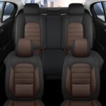 COVER EMPIRE 5 Seat Leather Car Seat Covers Waterproof SUV Truck Black Brown - Image 8
