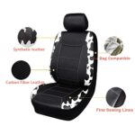 Flying Banner Waterproof Leather Car Seat Covers Full Set 8PCS Black - Image 2
