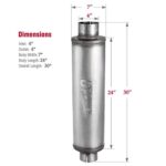 Upower 4" Diesel Exhaust Muffler Resonator Stainless Steel 30" - Image 4