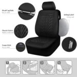 CAR PASS Universal Fit Car Seat Covers Full Set Split Rear Airbag Compatible Black - Image 2