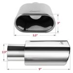 Upower Chrome Exhaust Tip 2.5" to 3"x5.5" Square Diesel Pipe 9" - Image 4