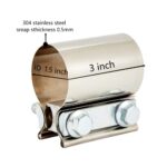 Premium Stainless Steel Exhaust Muffler Clamps, 2-Pack Butt Joint Band Clips 1.5'' & 2'' - Image 2