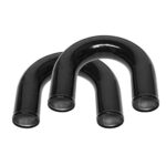 8PC 2.5" Aluminum Intercooler Piping Kit with Clamps Black - Image 2