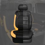 Stylish Leather Car Seat Covers Set: Breathable, Universal, Airbag Safe, Black & Yellow - Image 6