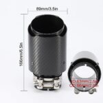 Carbon Fiber Exhaust Tip 2.5 to 3.5 Gloss Black Muffler Tip - Image 5