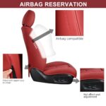 Wine Red Leather Car Seat Covers Full Set Waterproof for SUV Truck - Image 8