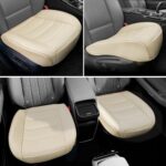 BOPUOVRE Luxury PU Leather Car Seat Cover Anti-Slip Universal Fit Beige - Image 4