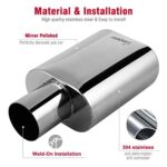 Upower Chrome Exhaust Tip 2.5" to 3"x5.5" Square Diesel Pipe 9" - Image 6