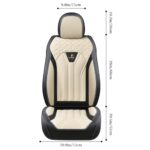 FLORICH Leather Seat Covers Full Set 5 Seats Black White Universal - Image 3