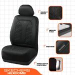 Skechers Memory Foam Car Seat Covers: Breathable Black Comfort for Cars & Trucks - Image 3