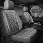 Premium Gray Leather Car Seat Covers - Universal Fit, Waterproof, Airbag Safe - Image 2