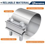 3.5" Stainless Steel Exhaust Clamp | Butt Joint Pipe Coupler | 2-Pack - Image 2