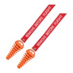 MUQIDA 2 PCS Muffler Exhaust Wash Plug, 0.6"-1.5" Motorcycle Exhaust Tail Pipe Washing Plug with Streamer, Rubber Silencer Wash Protector for 2 Stroke Motorcycle Dirt Bike ATV (Orange)