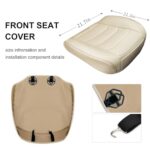 BOPUOVRE Luxury PU Leather Car Seat Cover Anti-Slip Universal Fit Beige - Image 5