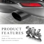 Universal Chrome Black Exhaust Tip | 2.5"-3.3" Stainless Steel Polished Tailpipe - Image 3