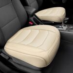 BOPUOVRE Luxury PU Leather Car Seat Cover Anti-Slip Universal Fit Beige - Image 3