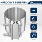 3.5" Stainless Steel Exhaust Clamp | Butt Joint Pipe Coupler | 2-Pack - Image 4