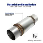 High-Flow Stainless Steel Exhaust Resonator 5" Inlet/Outlet Universal Performance Muffler - Image 6
