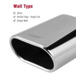 Upower Chrome Exhaust Tip 2.5" to 3"x5.5" Square Diesel Pipe 9" - Image 5