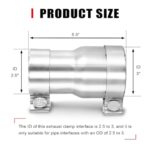 Universal 2.5" to 3" Exhaust Pipe Adapter | Performance Reducer Connector with Clamp - Image 2