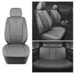 Premium Gray Leather Car Seat Covers - Universal Fit, Waterproof, Airbag Safe - Image 8
