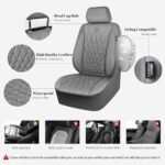 Premium Gray Leather Car Seat Covers - Universal Fit, Waterproof, Airbag Safe - Image 5