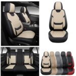 Premium Leather Car Seat Covers Set Black Beige SUV Sedan Truck Protection - Image 9