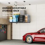 4x4FT Overhead Garage Ceiling Storage Rack Lift Adjustable Black - Image 2