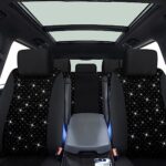 Luxe Bling Velvet Car Seat Covers - Universal Fit, Black Mesh, Airbag Safe - Image 3