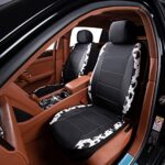 Flying Banner Waterproof Leather Car Seat Covers Full Set 8PCS Black - Image 3