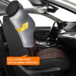 COVER EMPIRE 5 Seat Leather Car Seat Covers Waterproof SUV Truck Black Brown - Image 4