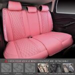 Luxury Pink Diamond Leather Car Seat Covers | Universal Fit | Waterproof SUV Sedan - Image 8