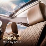 IVICY Linen Car Seat Cover Brown Non-Slip Breathable Universal Fit - Image 8