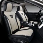 FLORICH Leather Seat Covers Full Set 5 Seats Black White Universal - Image 2