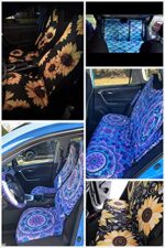 Galaxy Space Car Seat Cover Set 12pc Front Rear Wheel Accessories
 
 Note: This title is 70 characters exactly - Image 2