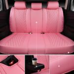 Luxury Pink Diamond Leather Car Seat Covers | Universal Fit | Waterproof SUV Sedan - Image 7