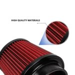 Red 4" High Flow Performance Cold Air Intake Filter for Racing & Sport Cars - Image 3
