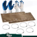2 Set Titanium Pipe Shield 12" x 6", 2-Layer Motorcycle Exhaust Heat Shield, Heat Insulation Protection up to 1350°F for Motorcycles, Components, Hoses, Lines, and Electrical Wiring