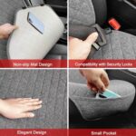 Premium Linen Car Seat Covers - Breathable Universal Fit Gray Front Seat Protectors - Image 3