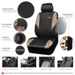 Leopard Print Car Interior Set: Universal Seat Covers, Mats, Steering Wheel Cover - Image 5