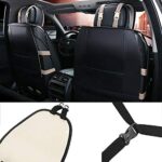 Premium Leather Car Seat Covers: Full Set 5-Seat SUV Truck Universal Fit Black/White - Image 4